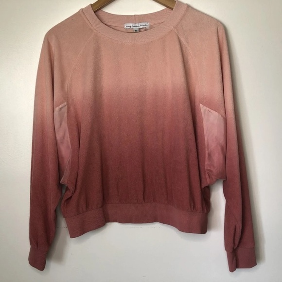 Young Fabulous and Broke Women's Pullover Pink Ombre Long Sleeve Medium Velvety - Picture 8 of 9